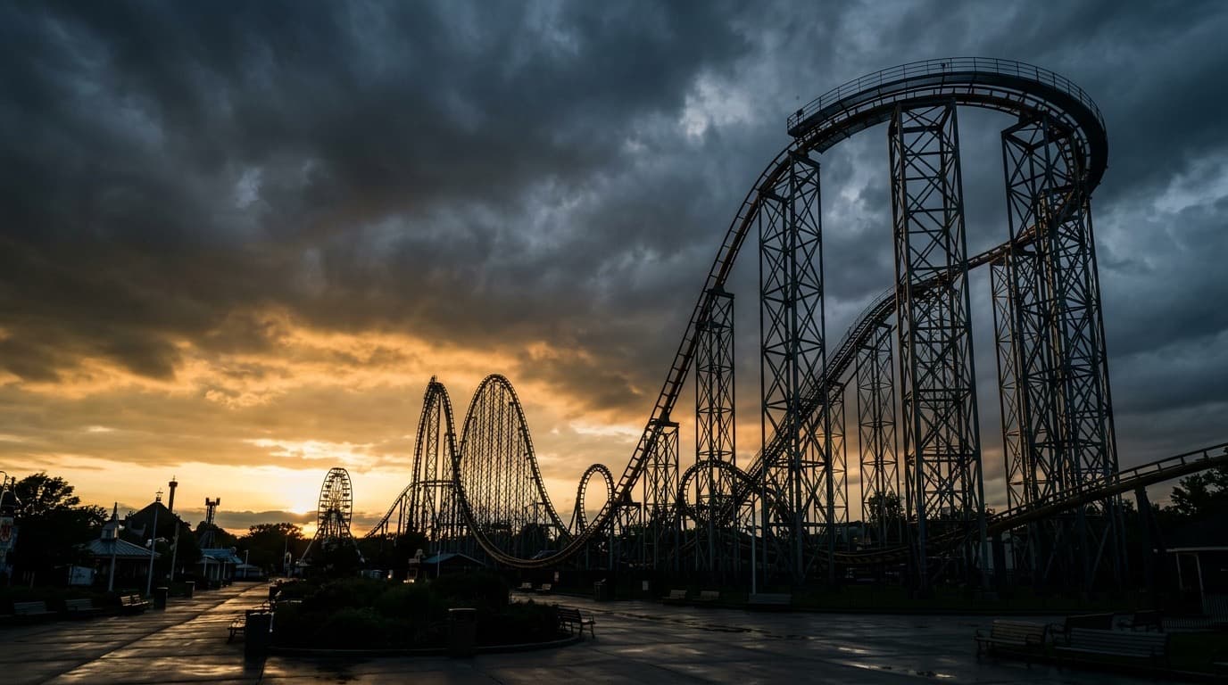 Illustrative park scene for Six Flags Accident & Injury Claims | Park Injury Lawyers